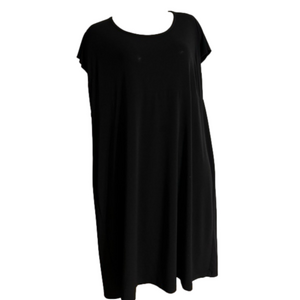Noir N 3X Black Midi Short Sleeve Plus Size Dress